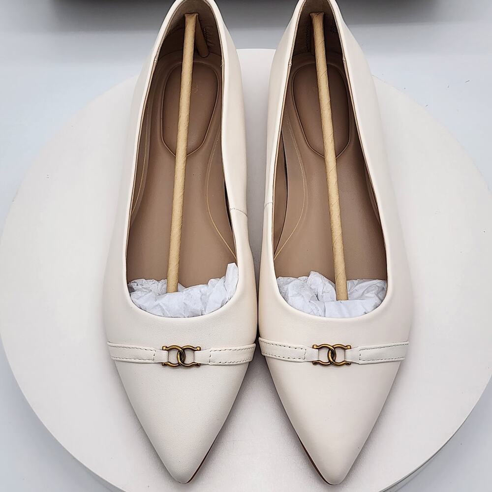 NEW - Giani Bernini Bentlley Women’s White Pointed Toe Flats Slip On Size 10 M - Picture 6 of 8